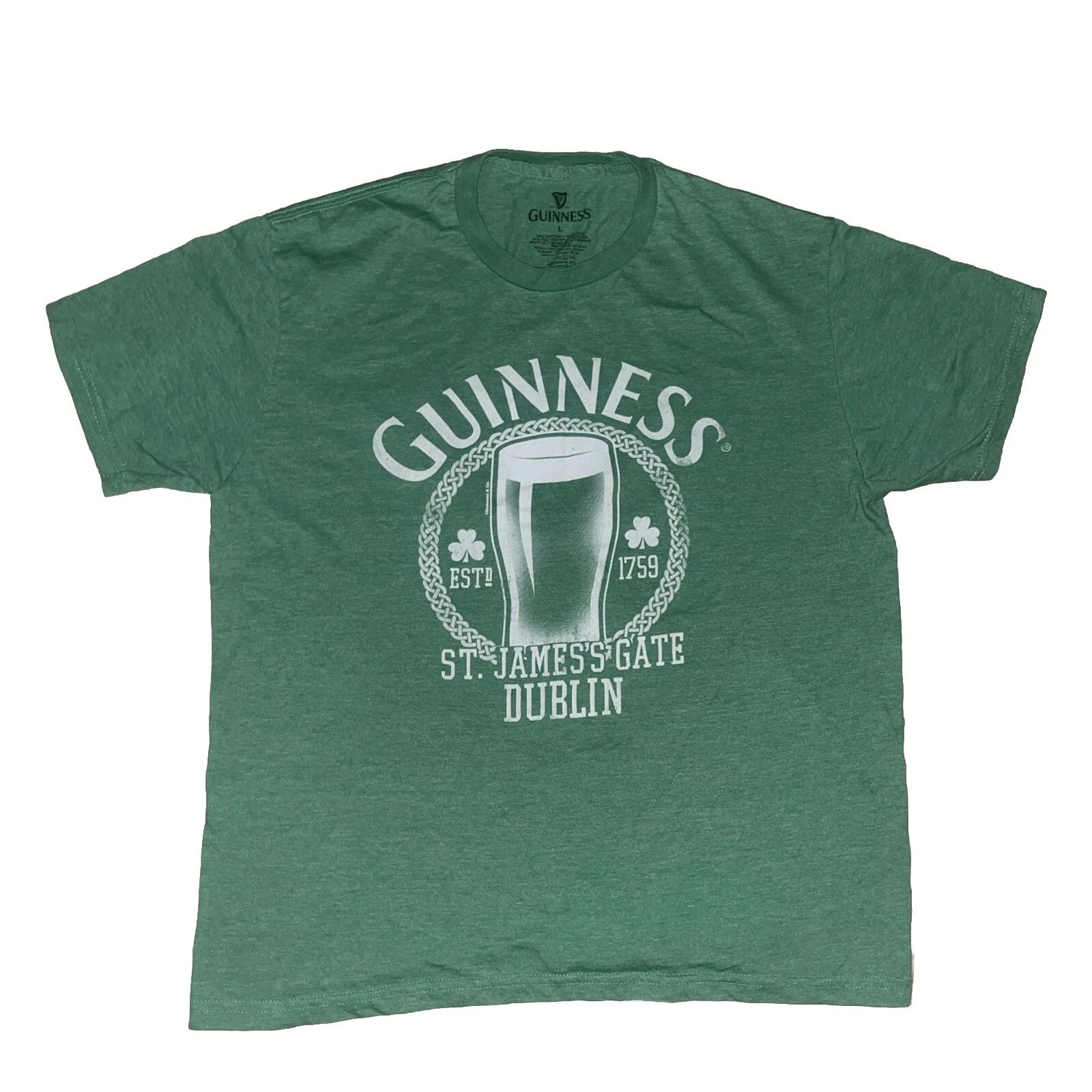 Guinness Gophers Shirt Mens Extra Large Green Short Sleeve Beer Dublin Casual