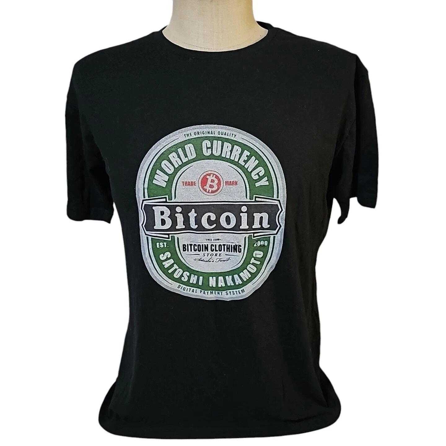 NWOT Bitcoin Beer Label Design T-Shirt