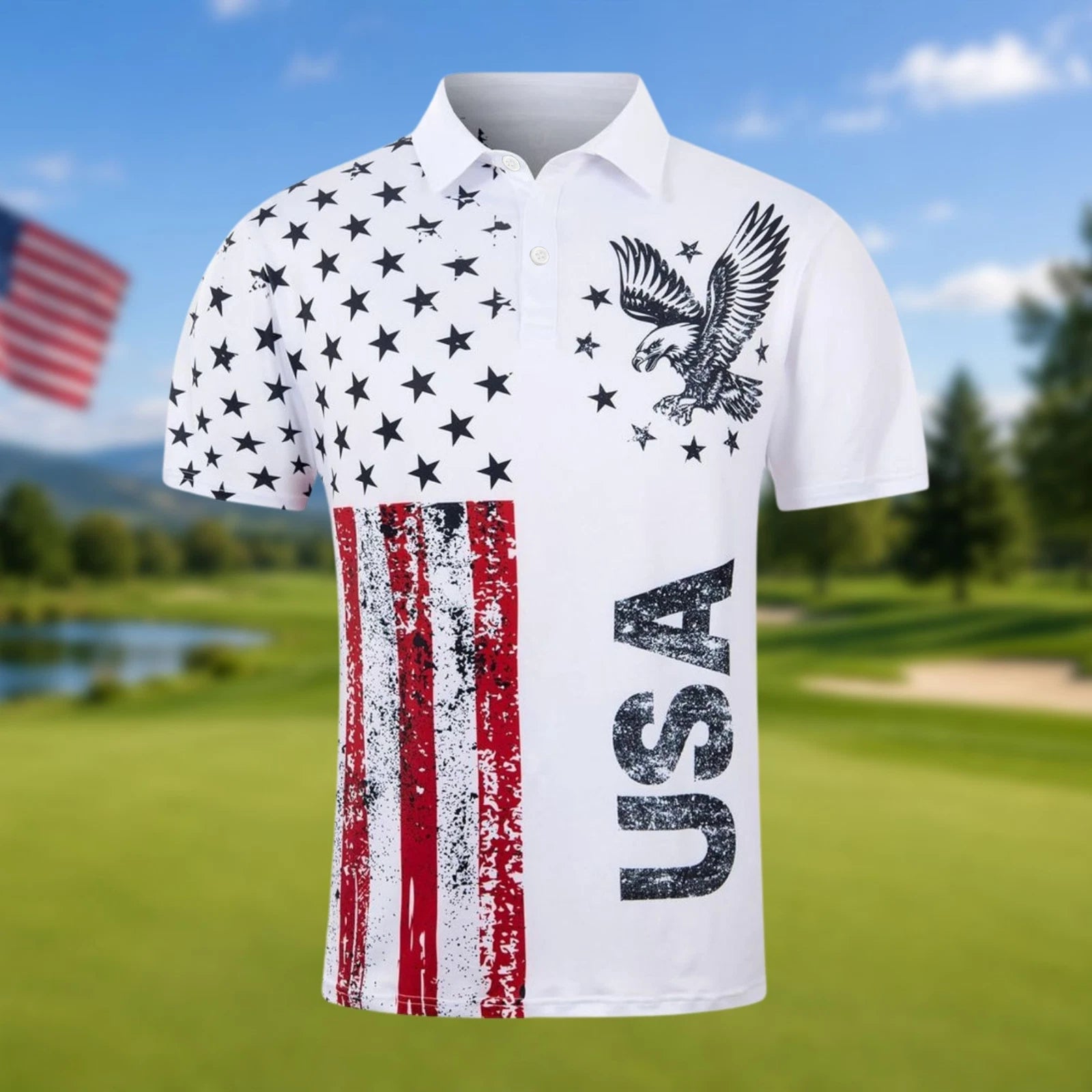 250th Anniversary USA Shirt 250th Golf Polo Shirt Patriotic Golf Shirts for Men