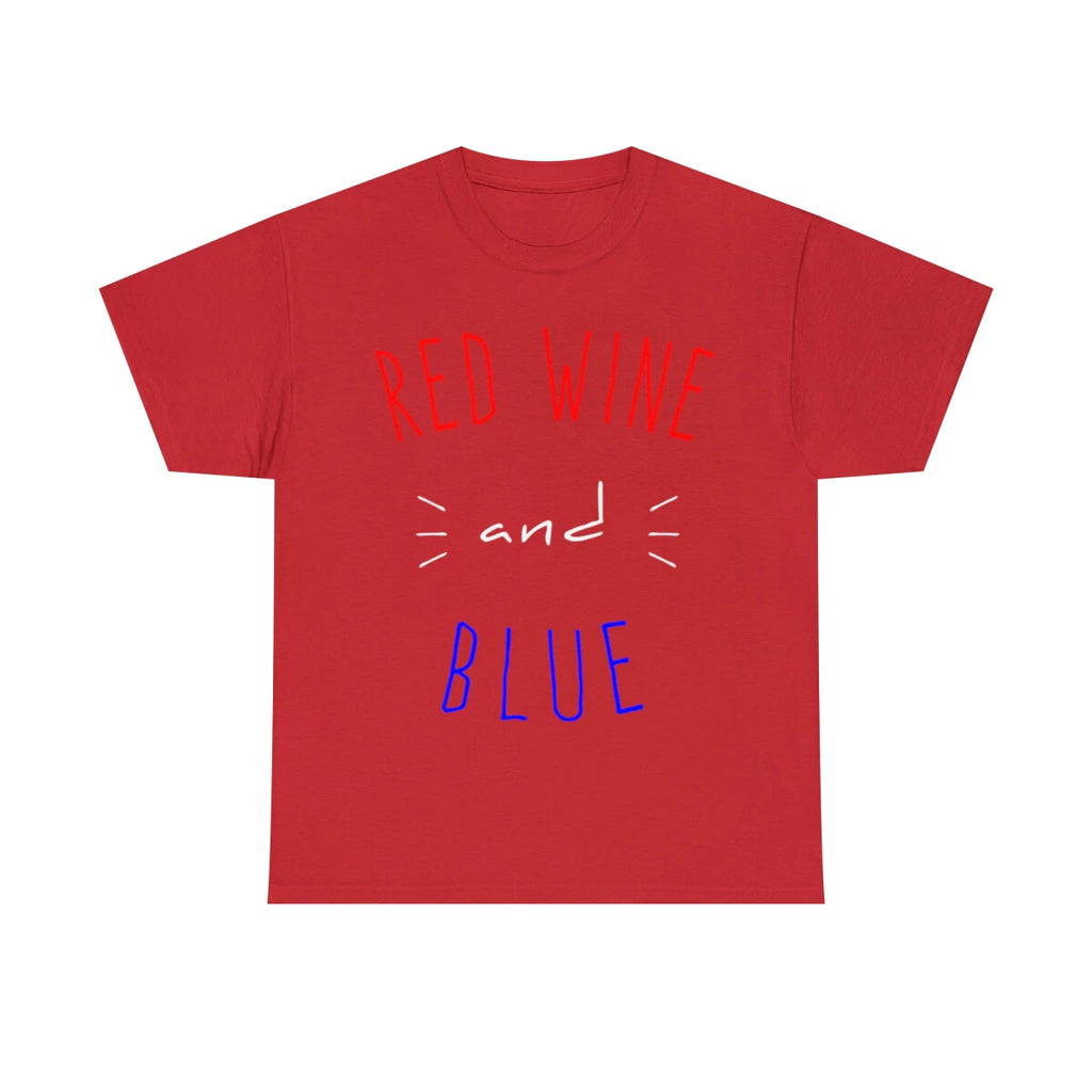 Red Wine And Blue Graphic Tee Shirt, S-5XL