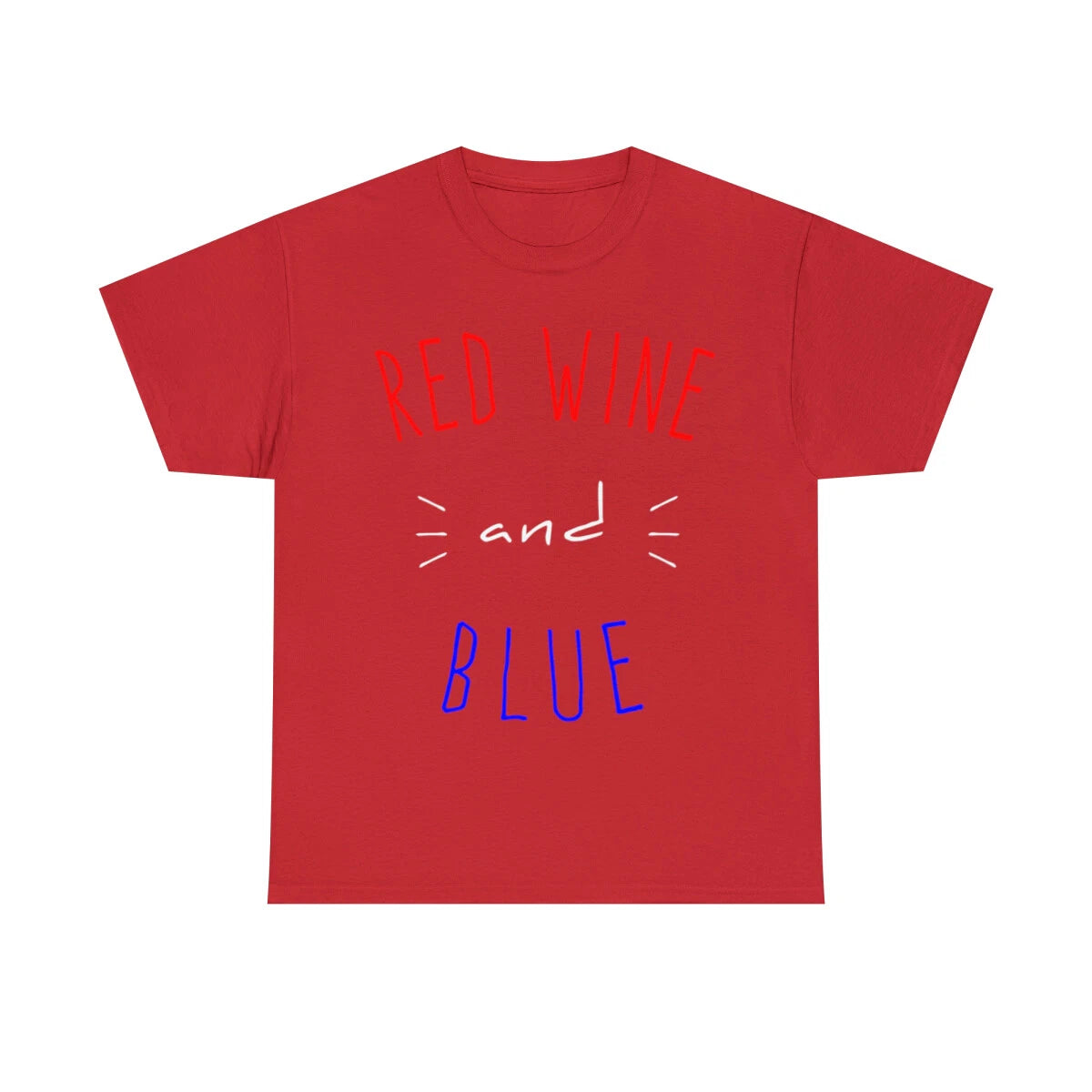 Red Wine And Blue Graphic Tee Shirt, S-5XL