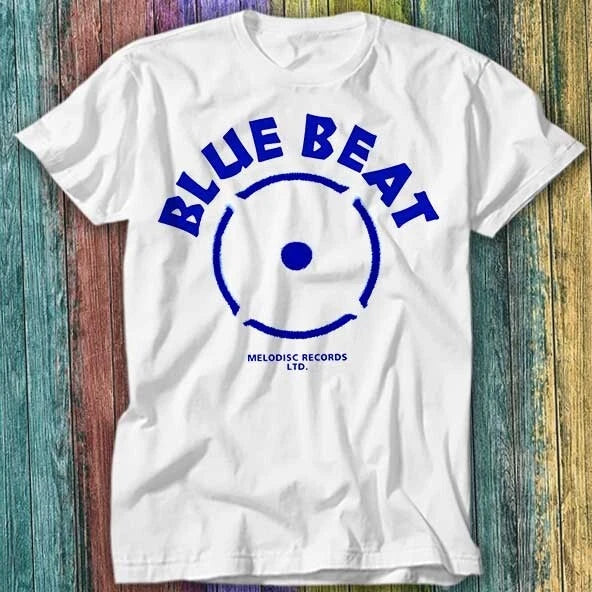 Blue Beat Records R&B Ska Music Label Vinyl Vintage T Shirt Top Tee 357