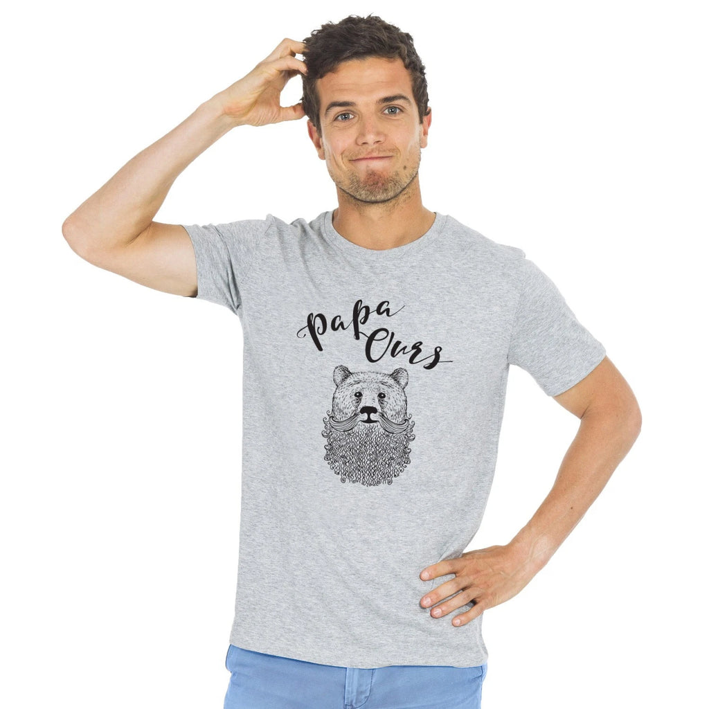 Men's Short Sleeve T-Shirt Gray, DAD BEAR