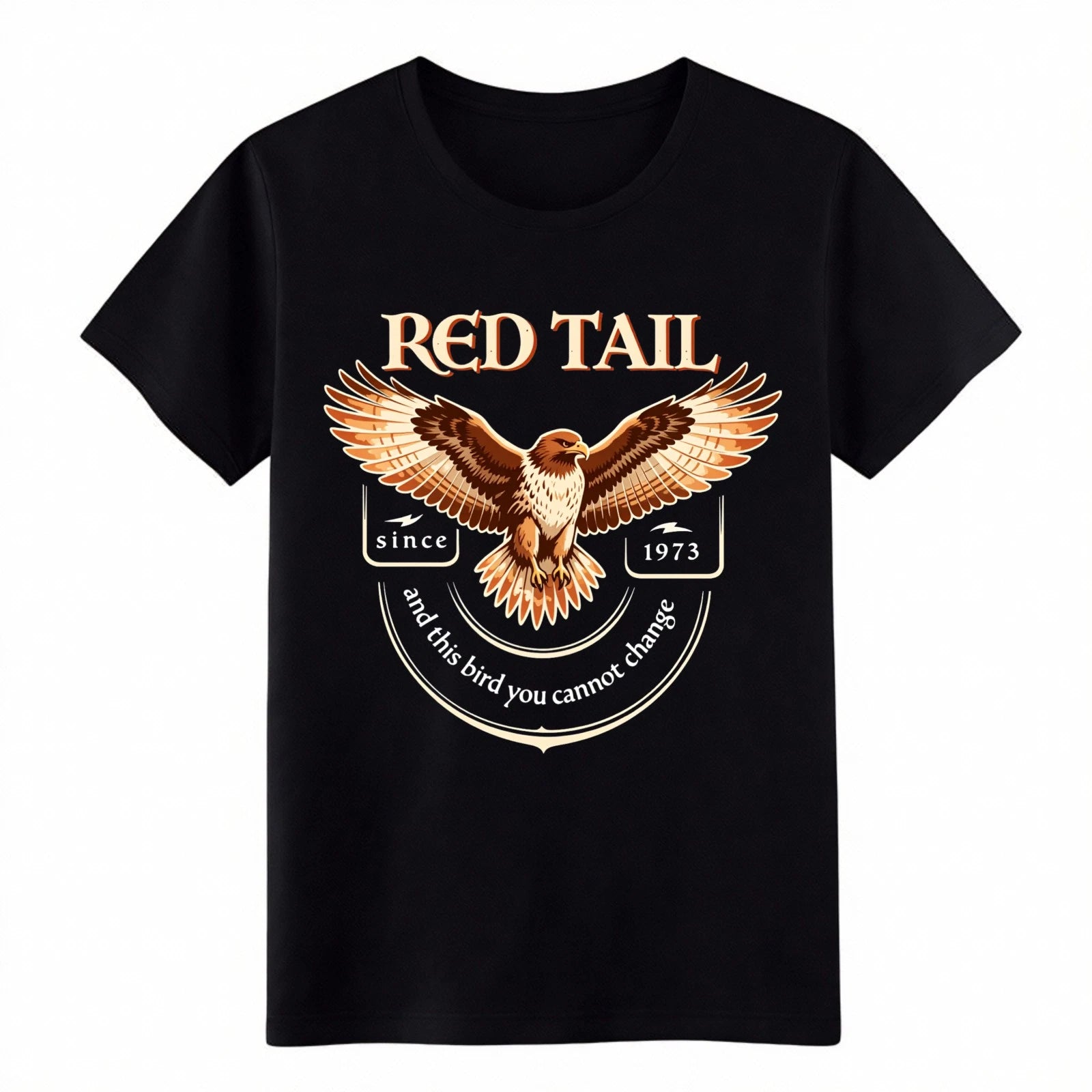 Vintage Red Tail Hawk T-Shirt, Retro 1973 Wildlife Rock Casual Graphic Tee