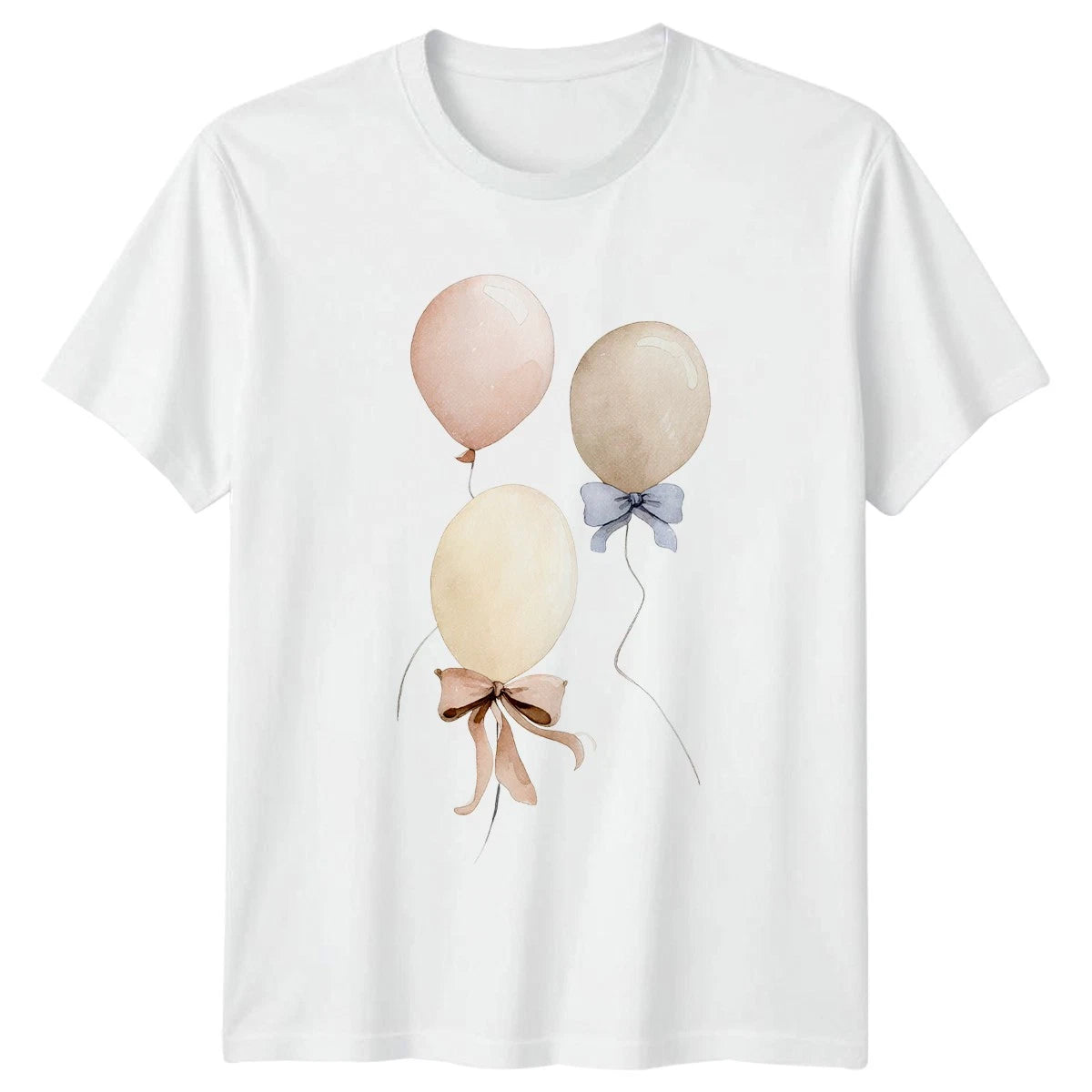Balloons Watercolor Celebrations Mens T-Shirt Womens Tee Graphic Unisex Top