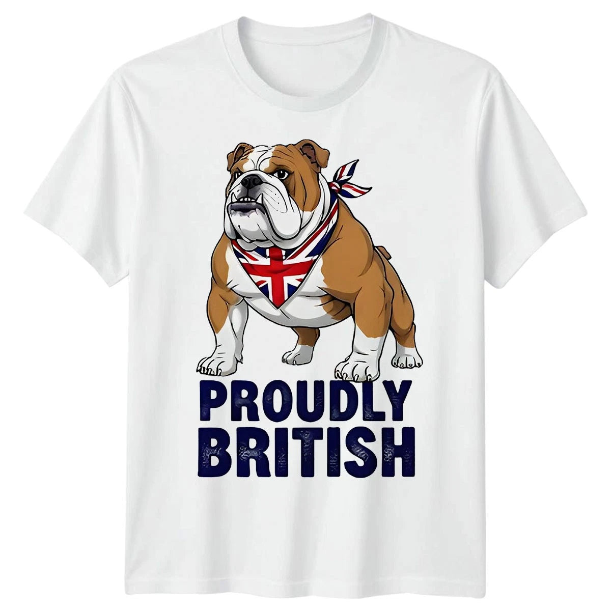 Proudly British Bulldog Union Jack British National Pride Mens Womens T-Shirt