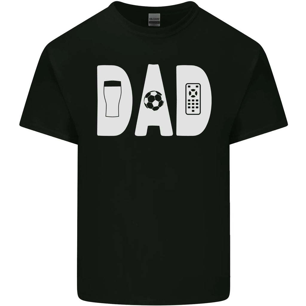 Dad Football Beer TV Funny Fathers Day Mens Light Cotton T-Shirt