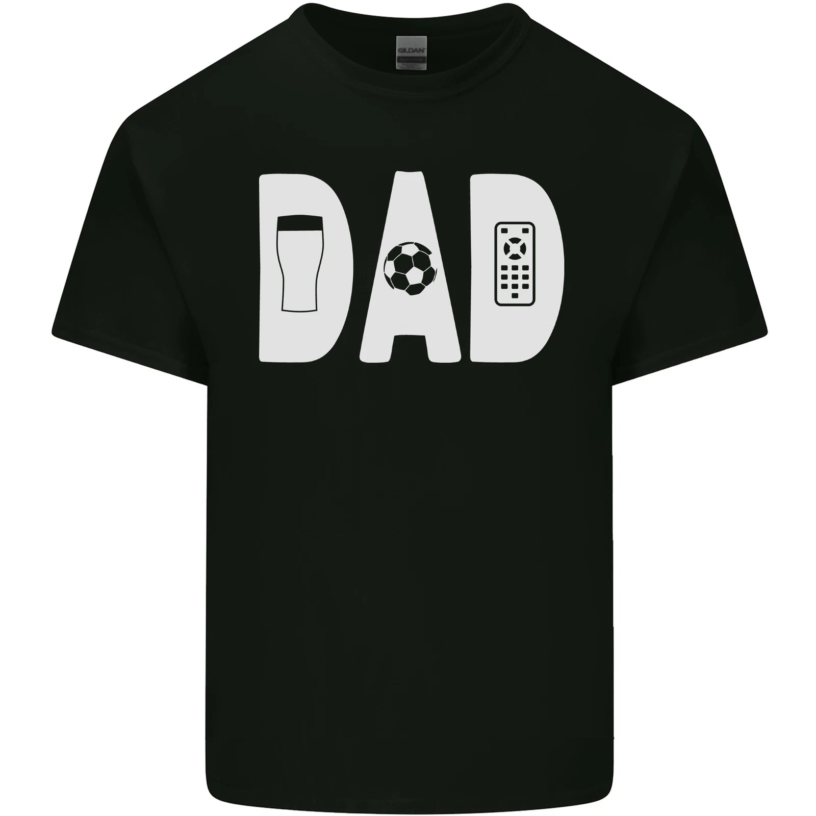 Dad Football Beer TV Funny Fathers Day Mens Light Cotton T-Shirt