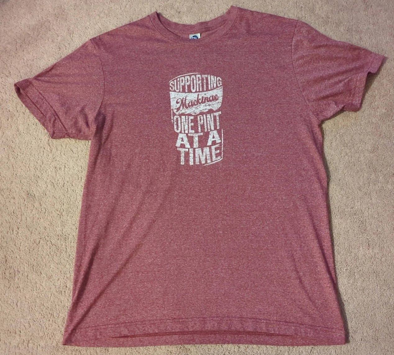 Large Supporting Mackinac One Pint At A Time Michigan Craft Beer T-Shirt