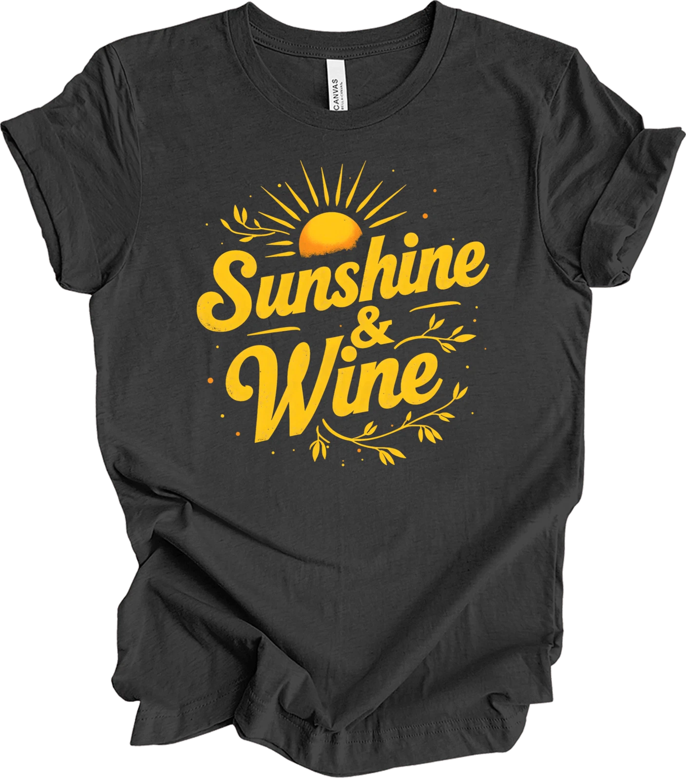 Sunshine and Wine Retro Design – Summer Vibes, Vintage Drinking Gift... T-shirt