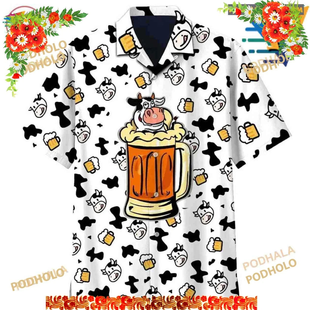 Cow And Beer Hawaiian Shirt