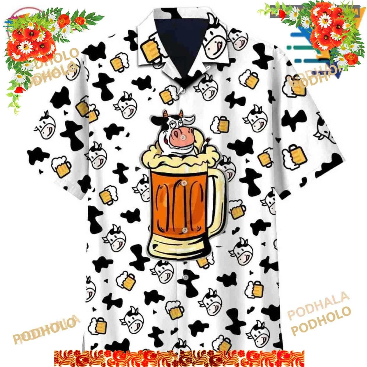 Cow And Beer Hawaiian Shirt