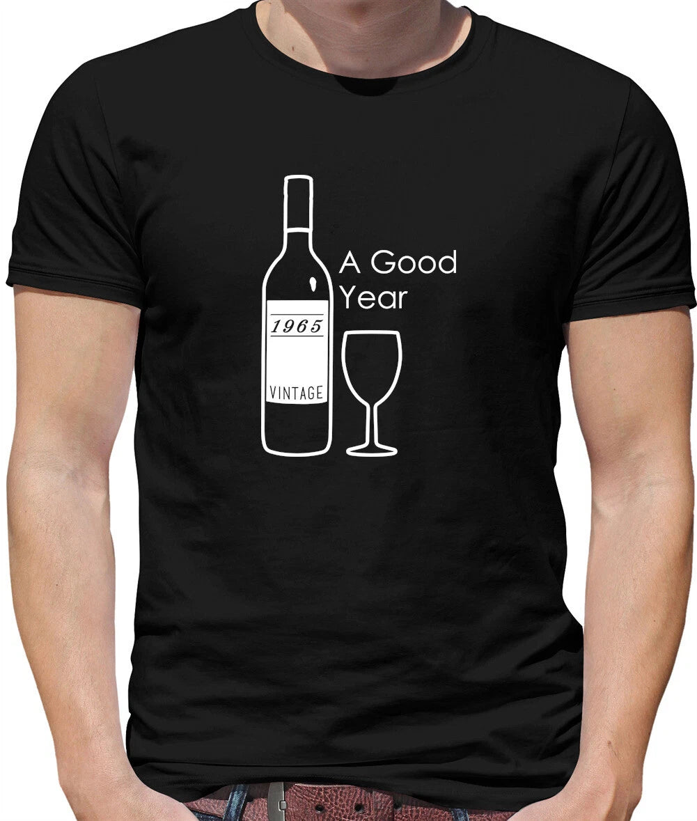 Wine A Good Year 1965 Mens T-Shirt - Birthday - 54th - 54 - Age - Birth year
