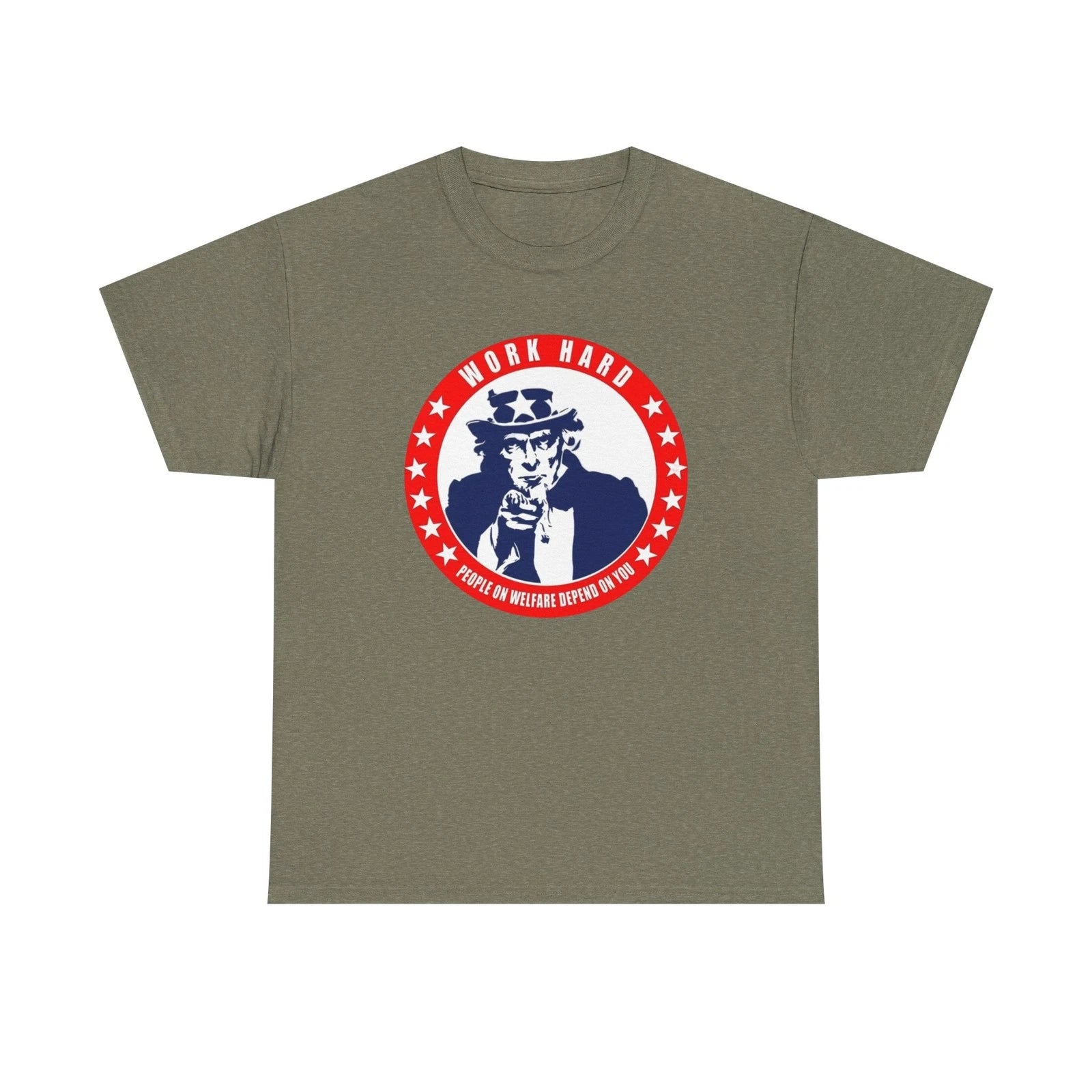 Uncle Sam Work Hard T-Shirt | Patriotic Vintage USA Graphic Freedom America