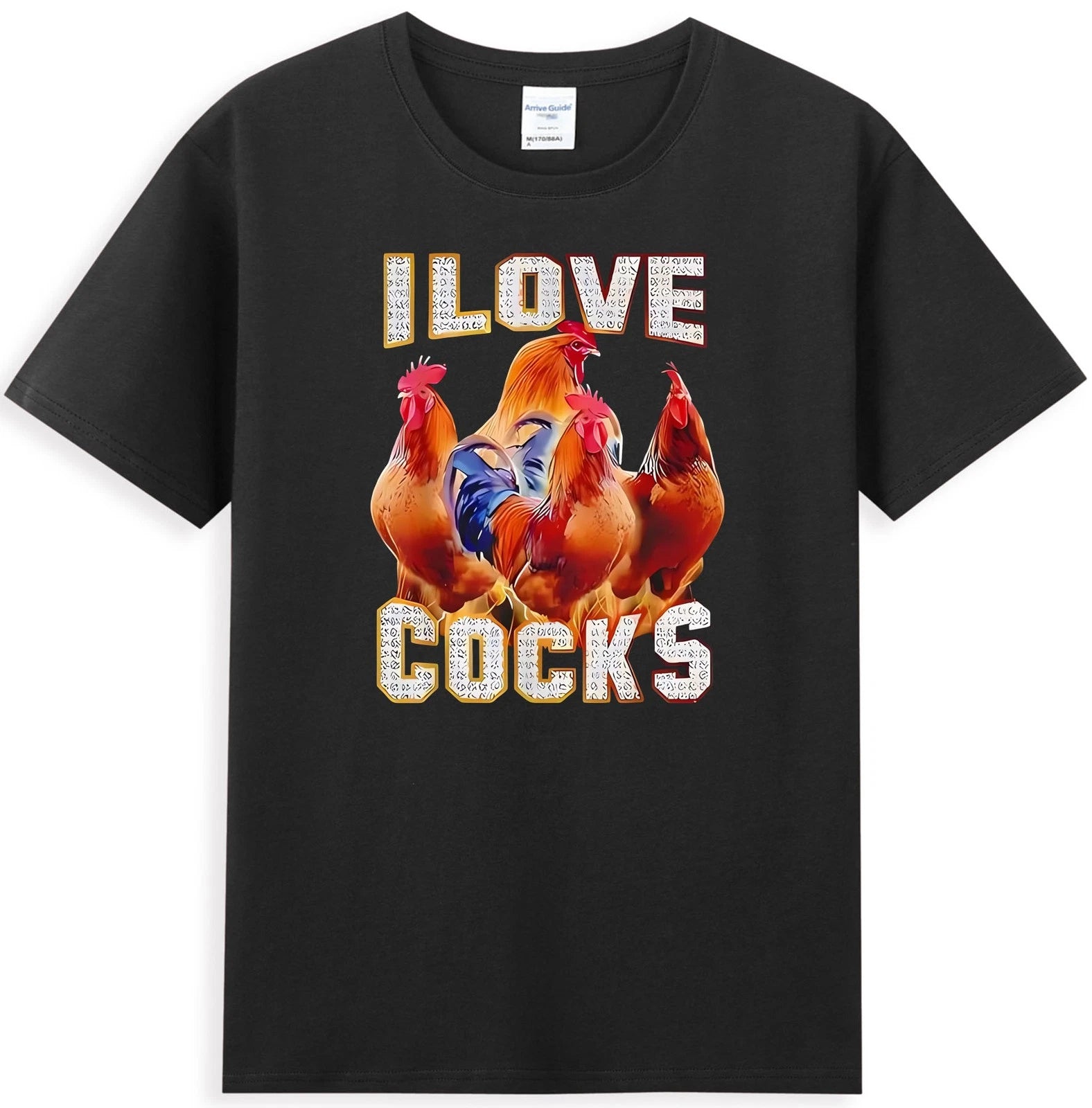 I Love Cocks Funny Chickens Graphic Sarcastic Quote Men's T-Shirt
