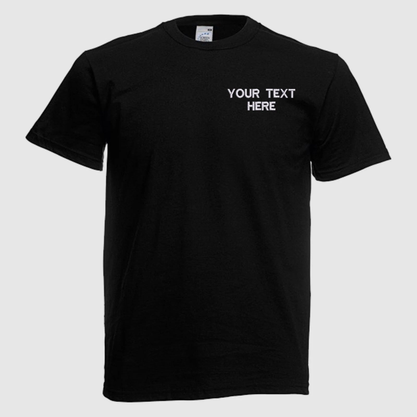 Personalised Embroidered Fruit Of The Loom Original T-Shirt Your Text Unisex Top