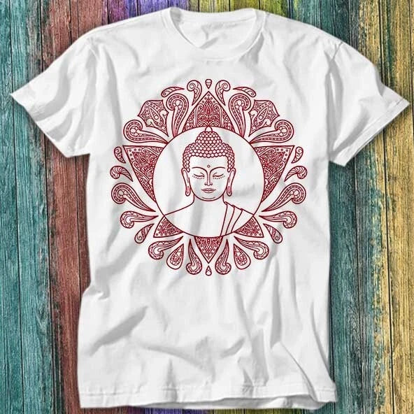 Buddha Vintage Yoga Buddhist Namaste Wisdom Lotus T Shirt Top Tee 358