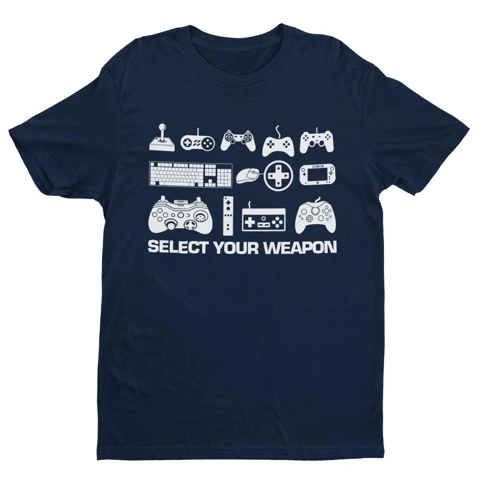 Select Your Weapon Retro Gaming Controllers T Shirt Gaming Classic Gift Idea Top