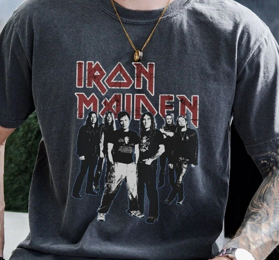 Iron Maiden Metal Band T-Shirt on Vintage Black Comfort Colors 1717 Tee