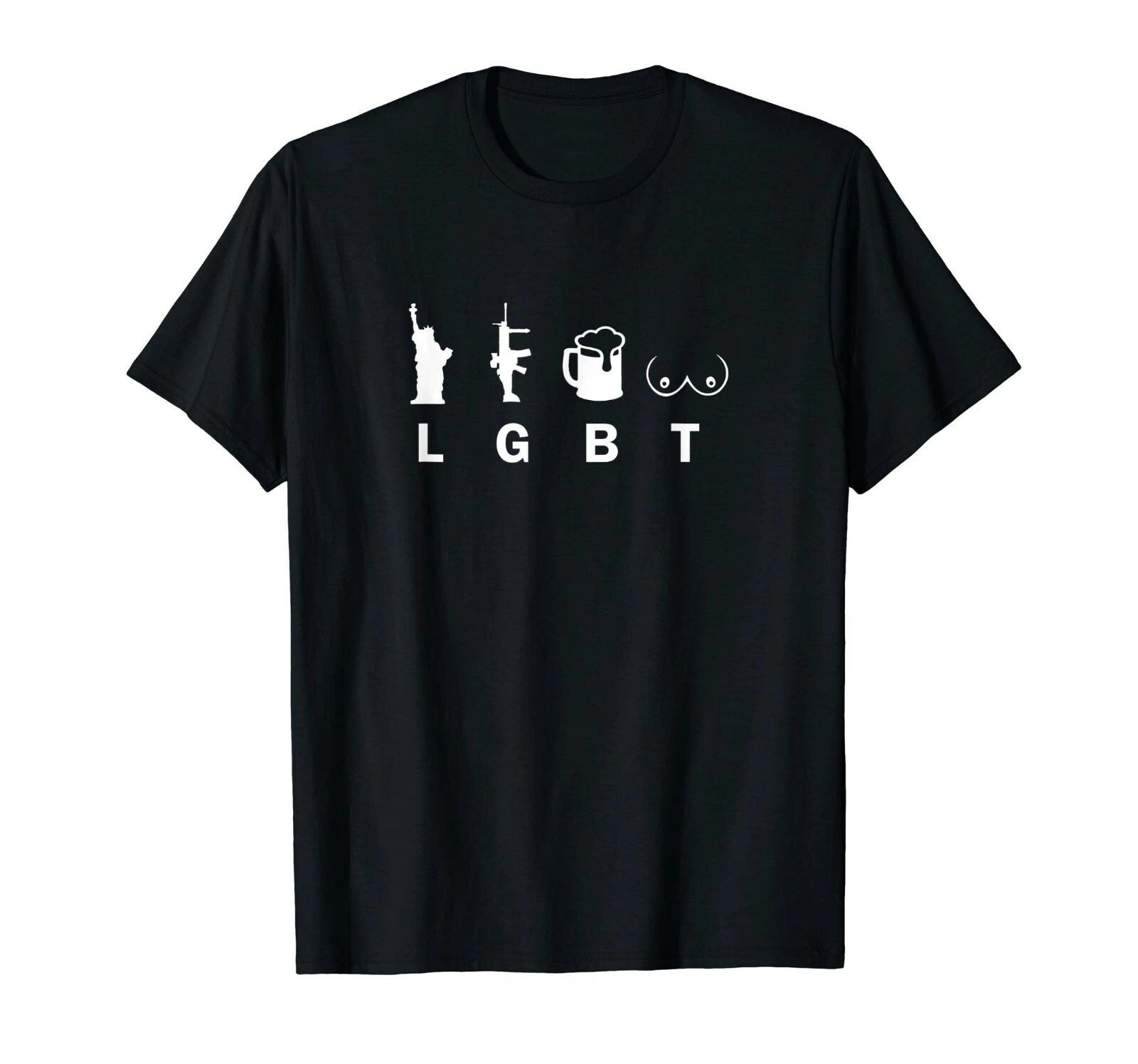 LGBT Liberty Guns Beer Tits T Shirt Gildan Tee AR15 M16 1911 M9 M14 2nd
