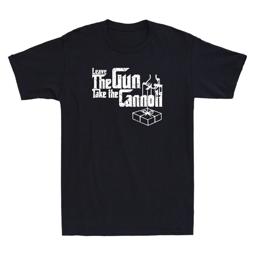 Leave The Gun Take the Cannoli Funny Saying Vintage Men's Short Sleeve T-Shirt