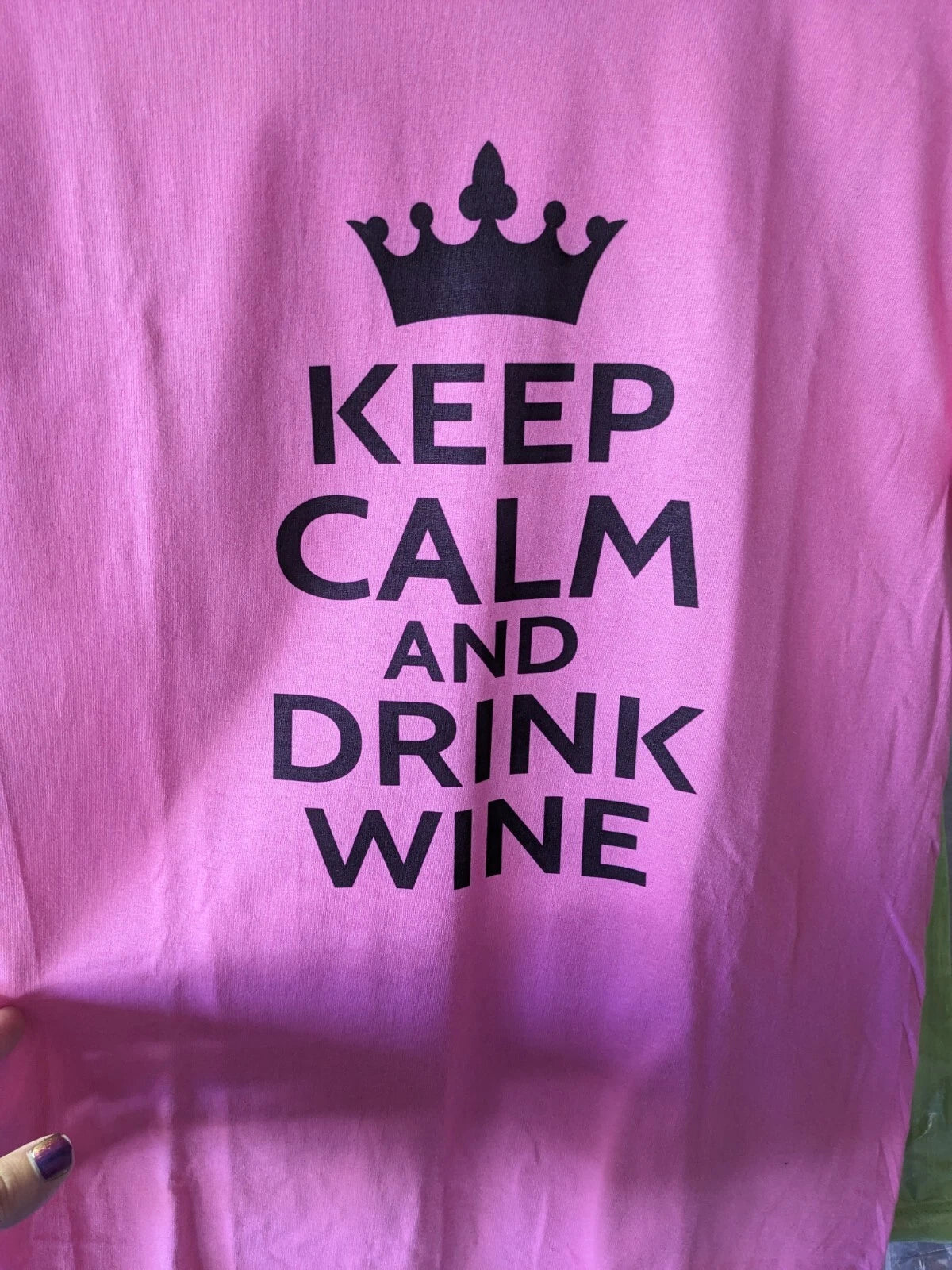 Funny Adult Drinking T-shirt "Keep Calm Drink Wine" Size Small NEW
