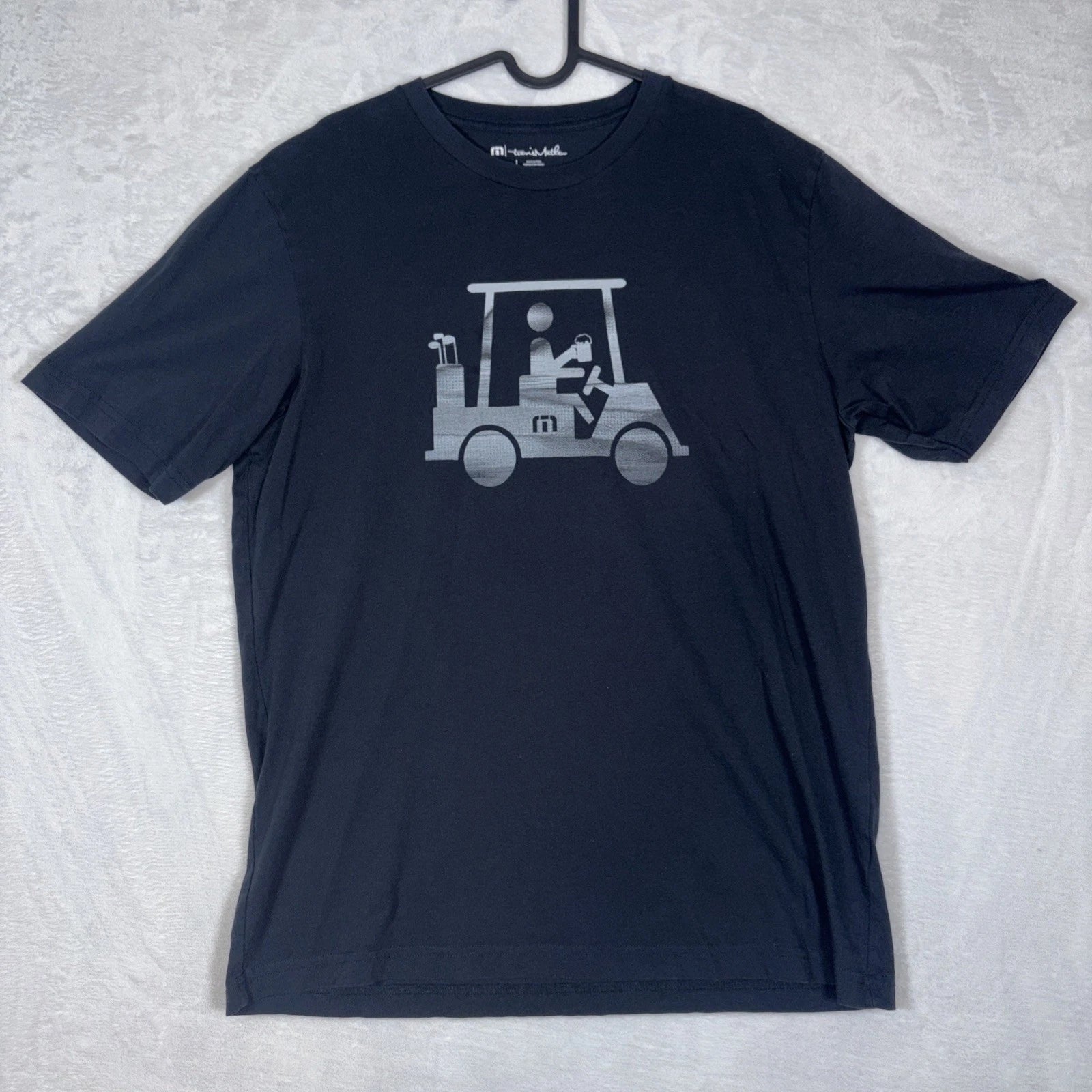 Travis Mathew Golf Beer Cart Graphic T Shirt Men’s Large Black Short Sleeve