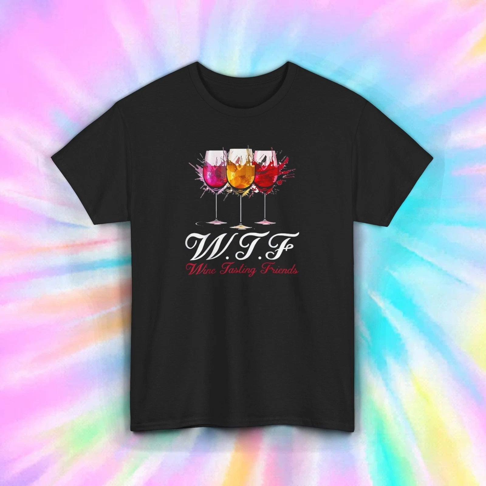 WTF Wine Tasting Friends T-Shirt S-5XL Funny Drinking Gift Humor Graphic Tee