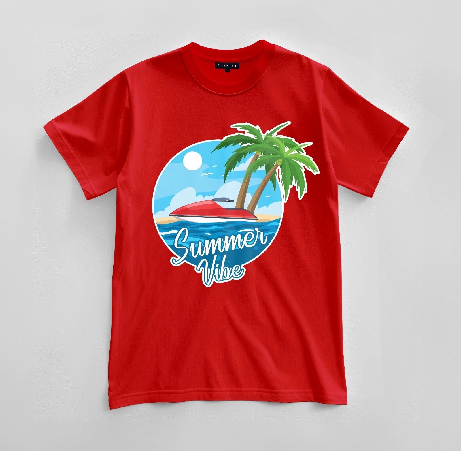 Custom Summer Vibes Graphic T-shirt Design Unisex Jersey Short Sleeve Tee