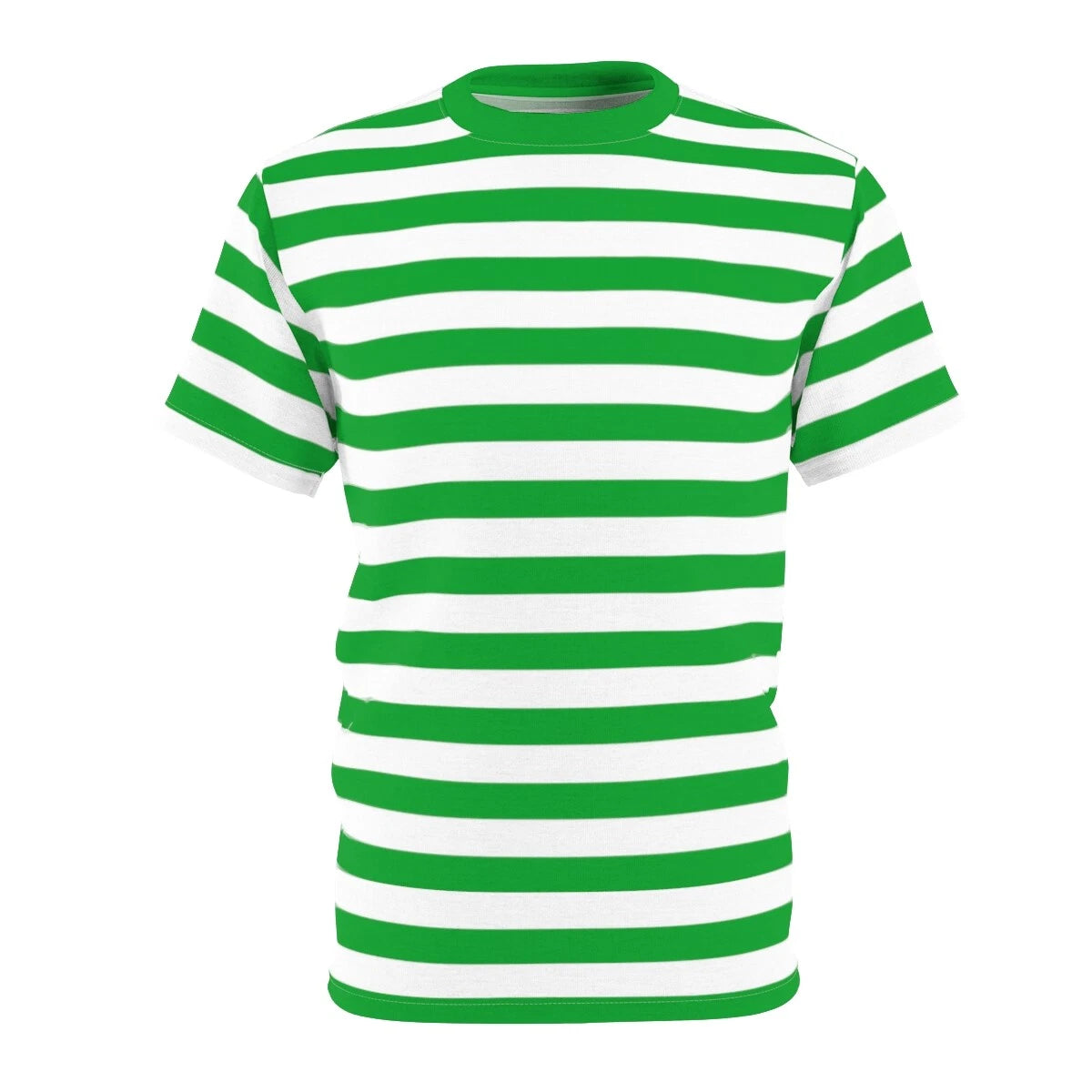 Green & White Striped T-Shirt St. Patrick's Day Striped Short Sleeve T-Shirt