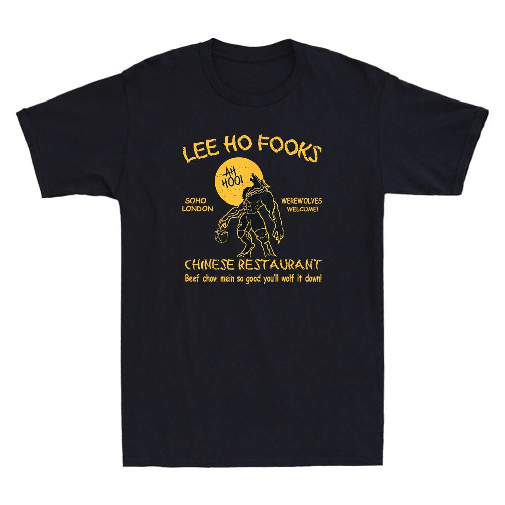 Lee Ho Fooks Chinese Restaurant Horror Wolf Vintage Short Sleeve Men's T-Shirt