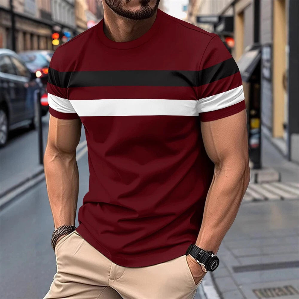 Men's Short Sleeve Round Neck T-Shirt Classic Casual Slim Fit Shirts