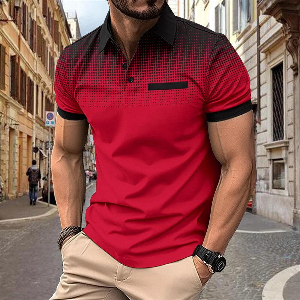 Men's Short Sleeve Fashion POLO Shirt Classic Casual Baggy Shirts