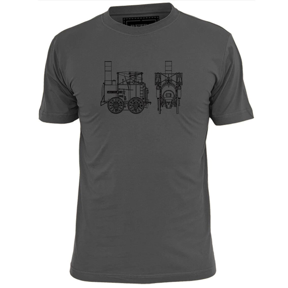 Mens Stourbridge Lion Steam Locomotive Train Blueprint T Shirt
