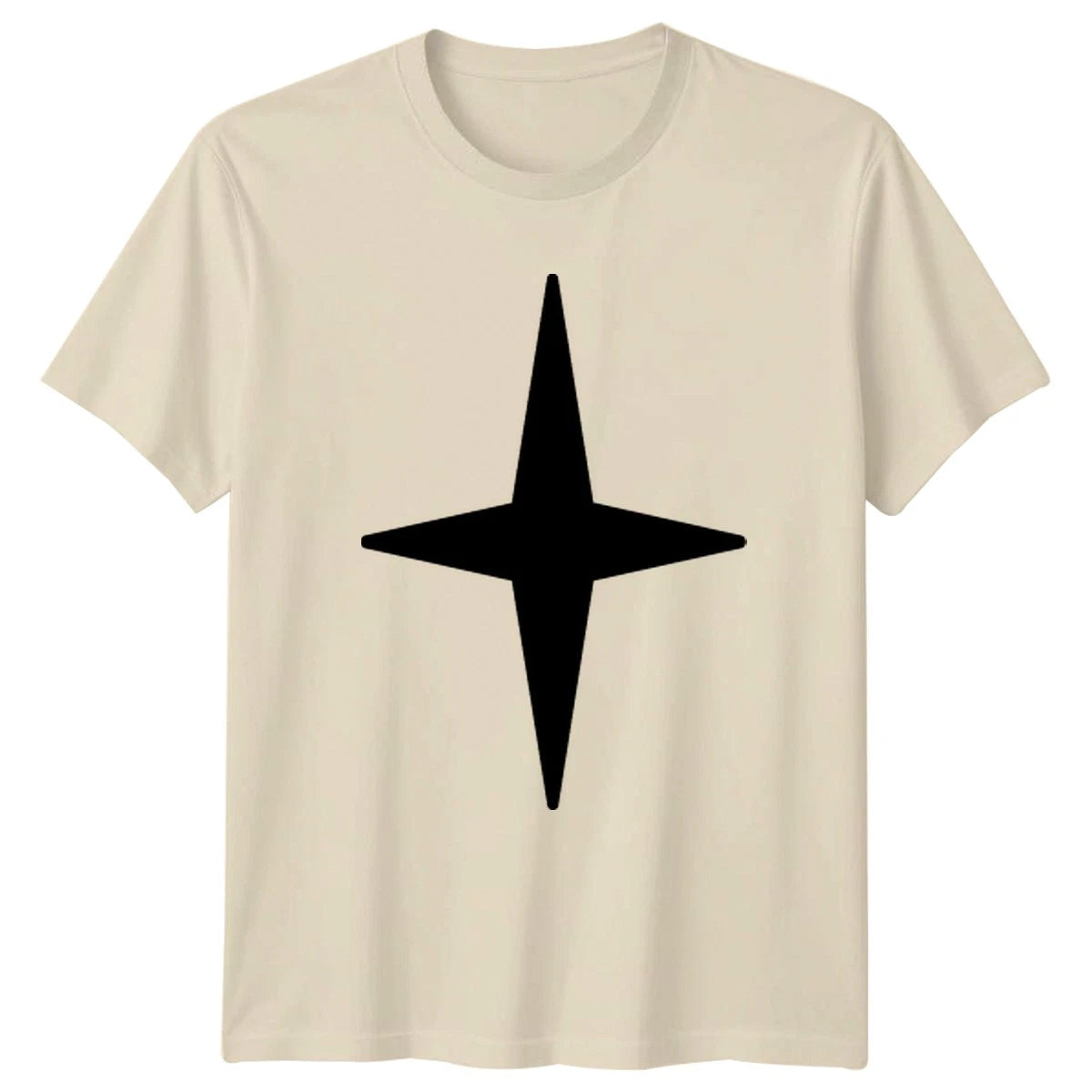 Simple Four Pointed Star Graphic T-Shirt Geometric Shape Abstract Art