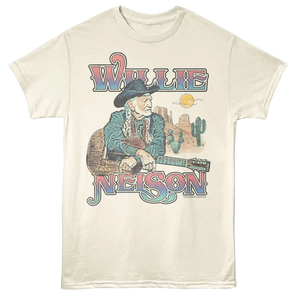 Willie Nelson Desert Background Men's T Shirt Outlaw Country Music Merch
