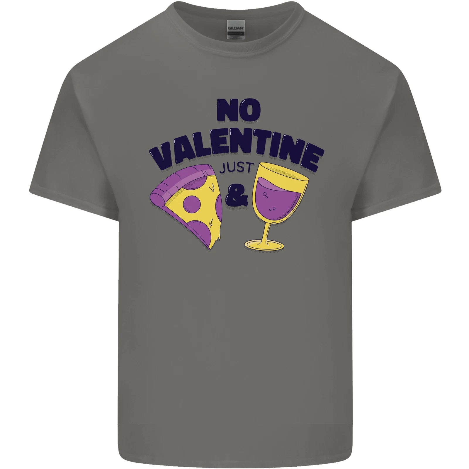 Anti Valentines Day Just Pizza & Wine Mens Light Cotton T-Shirt