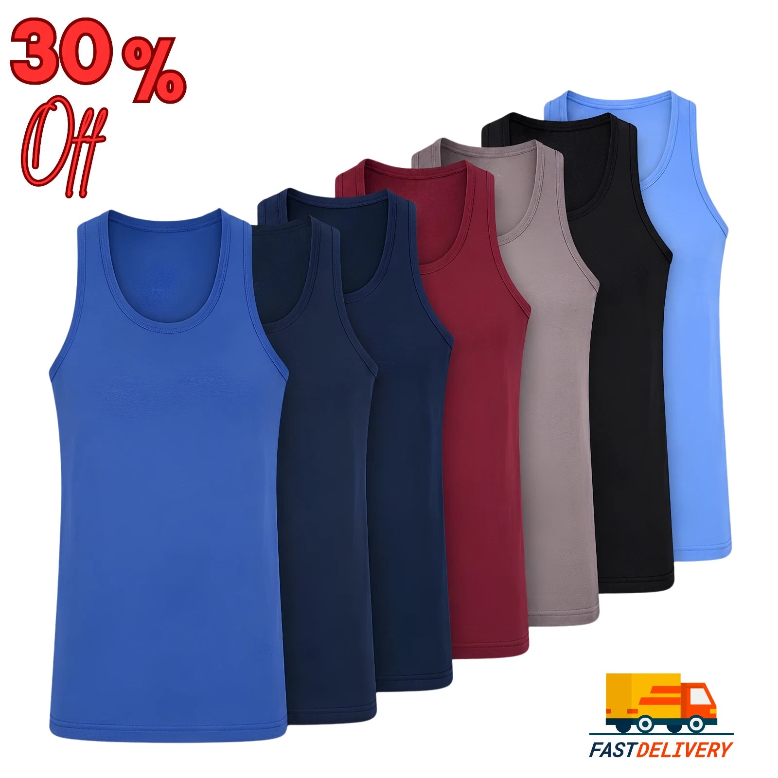 3 6 12 Pack Men's Vest Tops 100% Cotton Plain Classic Summer Training Gym Tank
