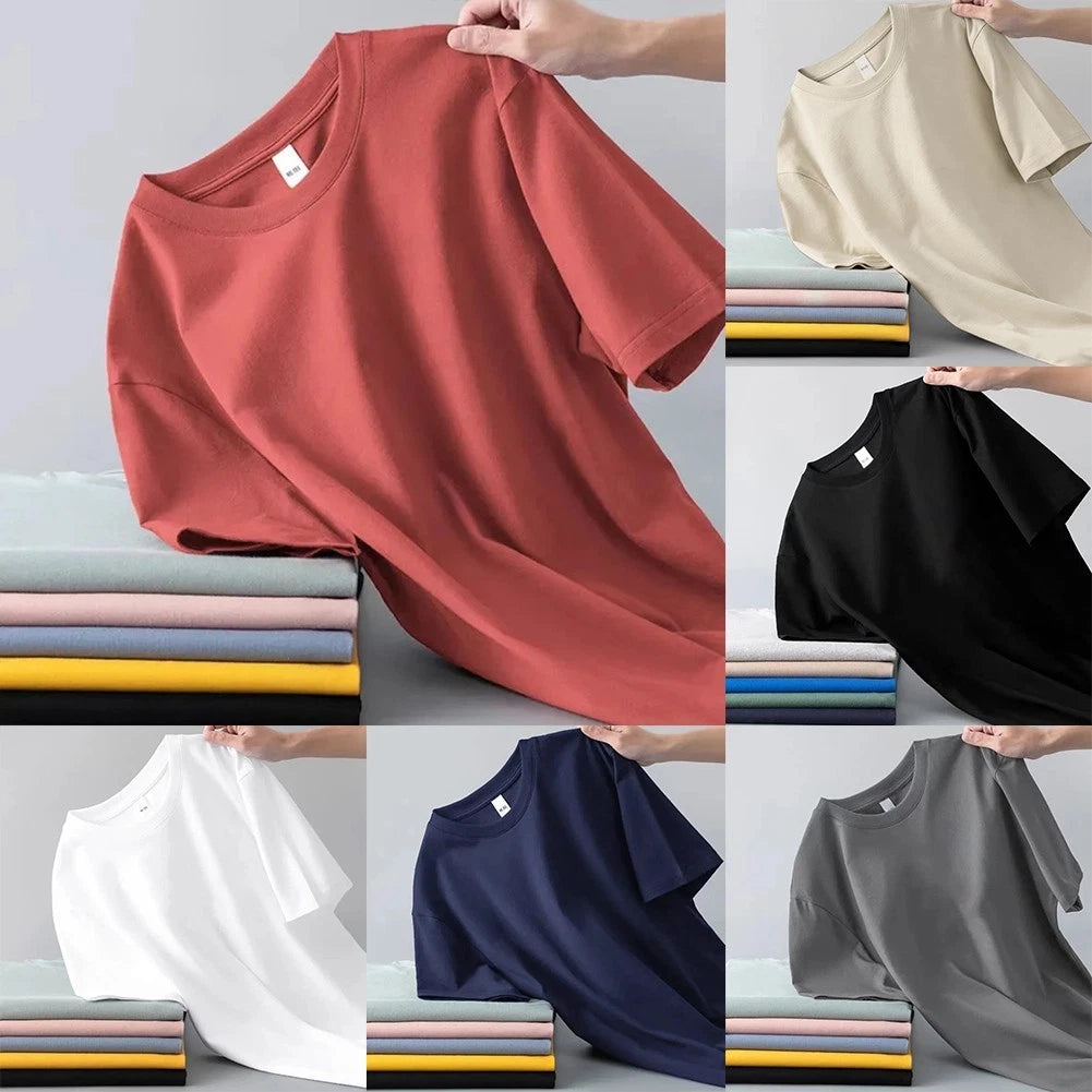 Men's Short Sleeve T shirt Solid Color Tops for Simple and Easy Matching