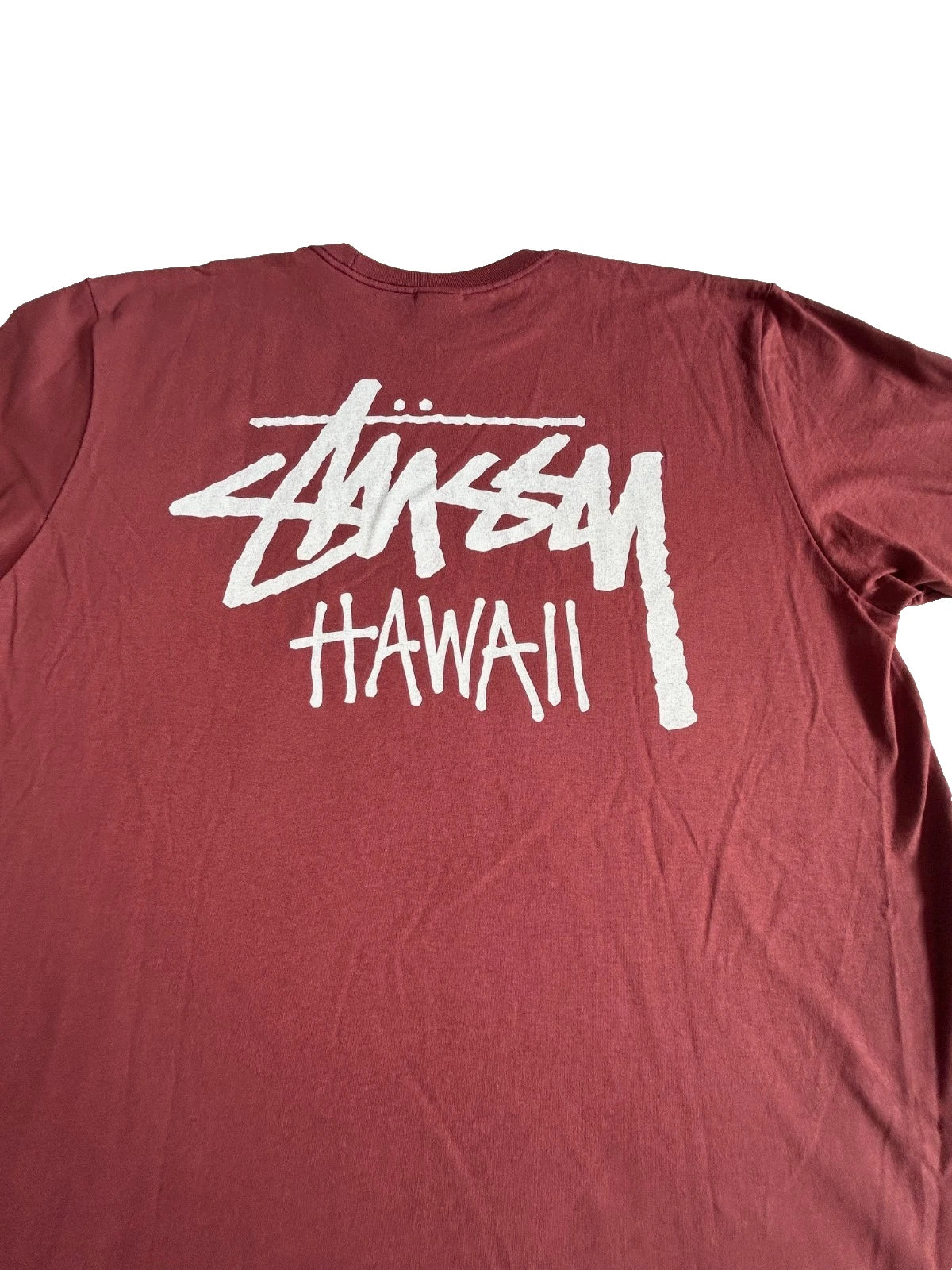 Stussy "HAWAII Chapter" Wine (Burgandy) FULL Tag T-Shirt - Large