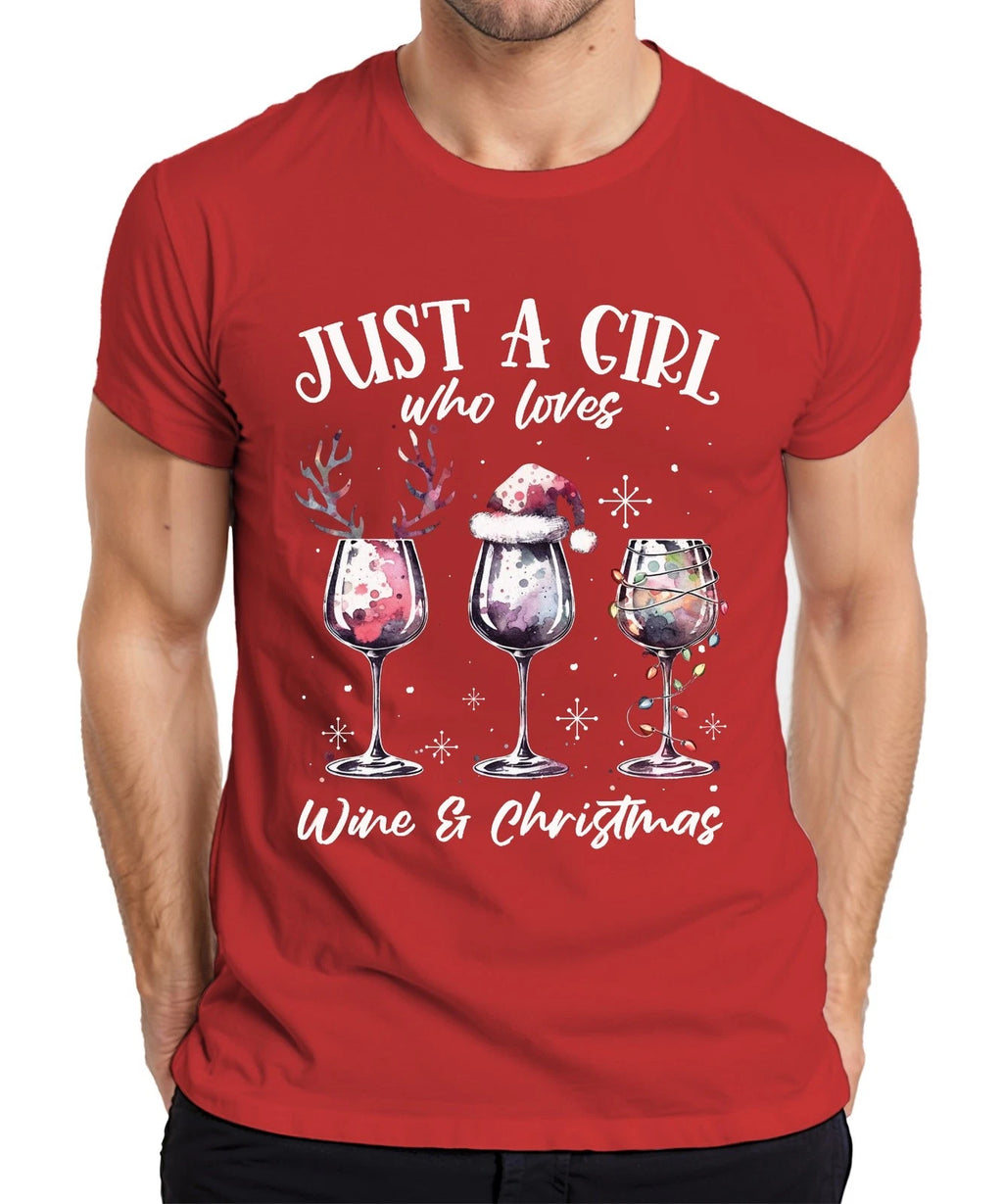 Just a girl who loves wine and christmas Wine Drinker - Christmas Xmas Ges