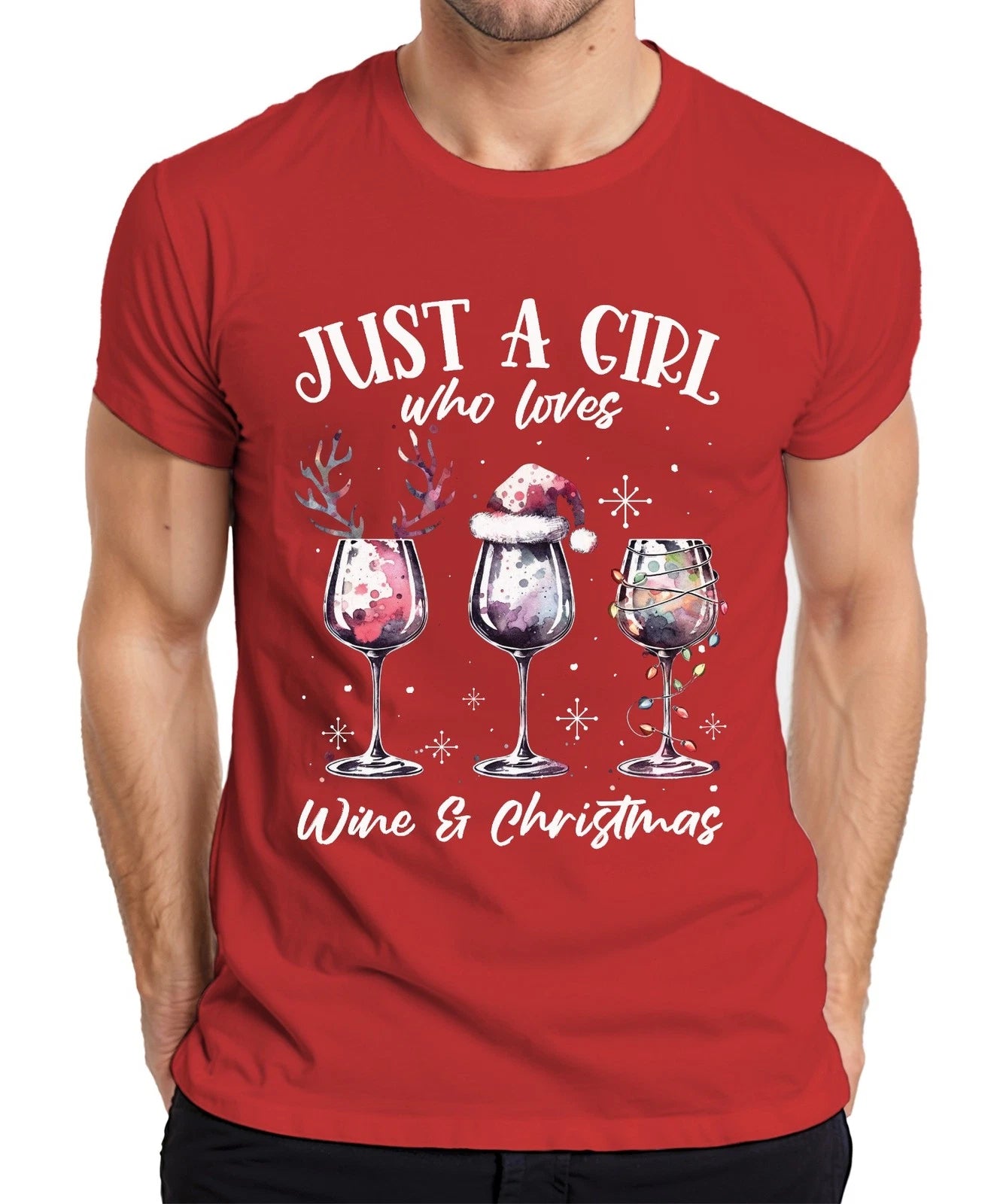 Just a girl who loves wine and christmas Wine Drinker - Christmas Xmas Ges