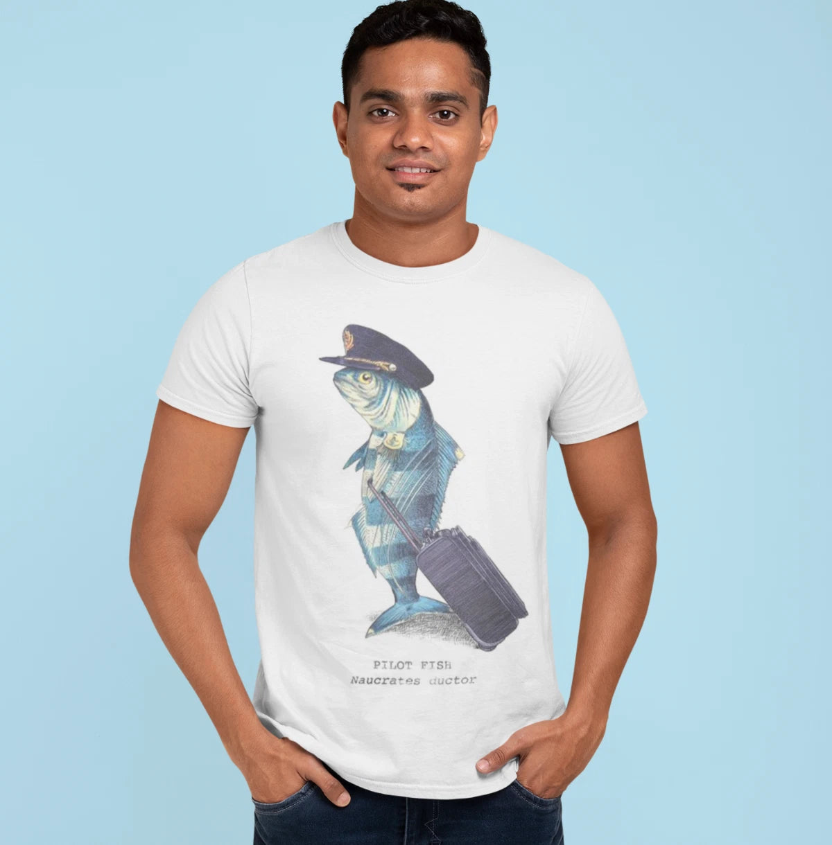 Men's Short Sleeve T-Shirt White, PILOT FISH