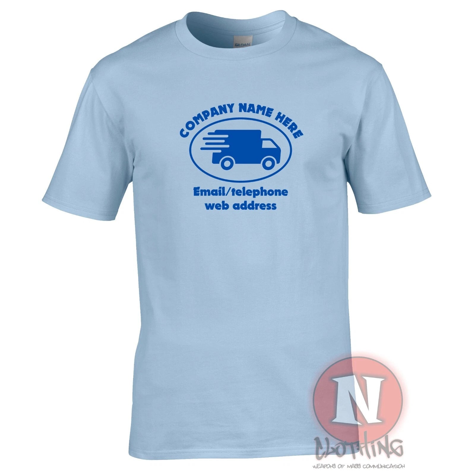 Delivery company t-shirt personalised custom removal courier parcel firm tee