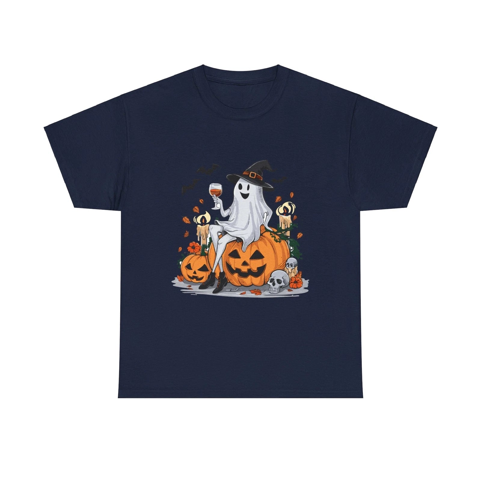 Drinking Ghost Shirt, Ghost With Wine Shirt, Halloween Wine Shirt