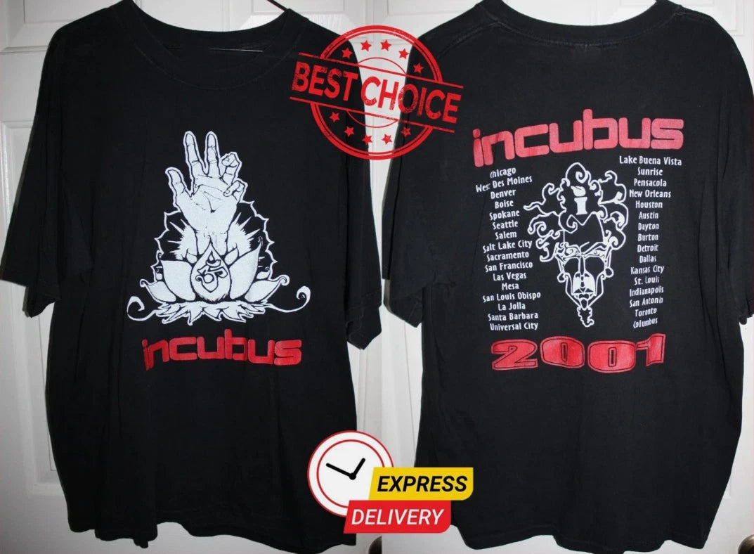 Vtg Incubus 2001 Tour T-Shirt Concert Rock Band Tee