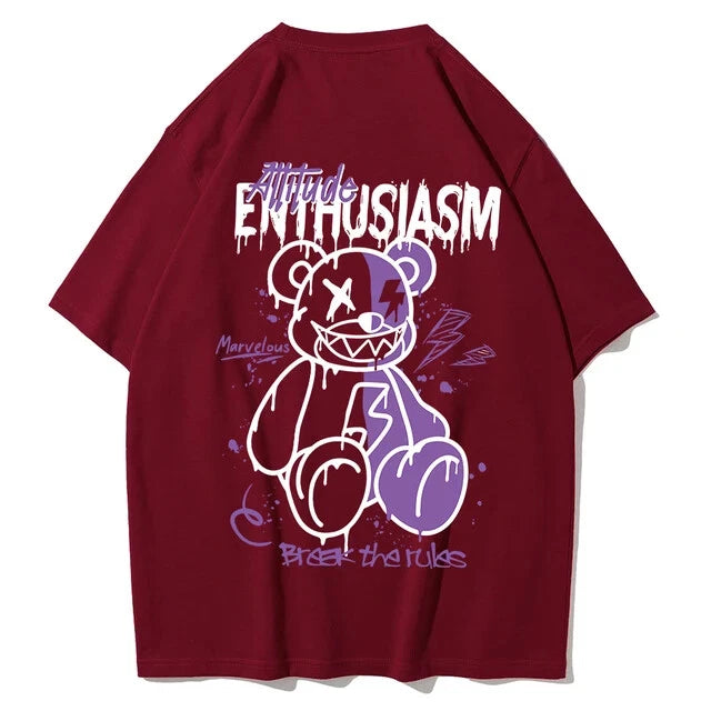 Cartoon Doll Bears Have Principles Shirts Print Men'S Chic - AU Stock