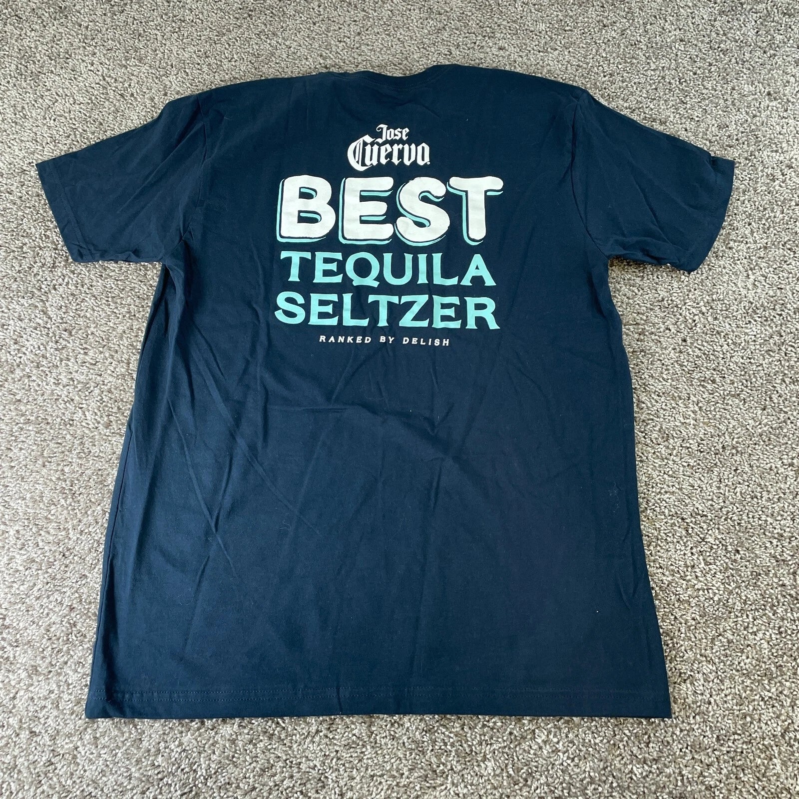 Jose Cuervo Shirt Adult Large Blue White Beer Cotton Casual Mens