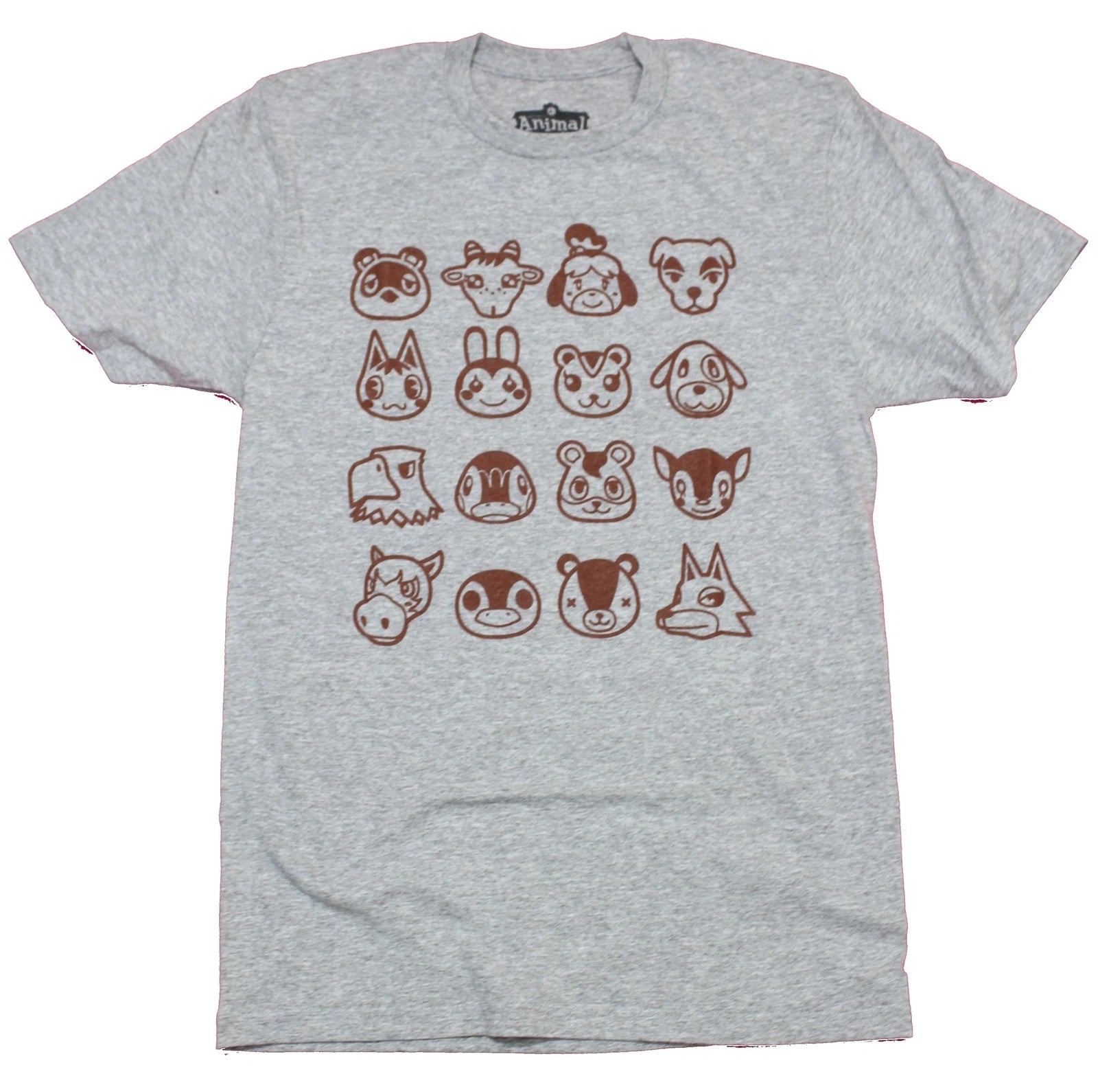Animal Crossing Adult New T-Shirt  - 16 Simple Character Head Pics