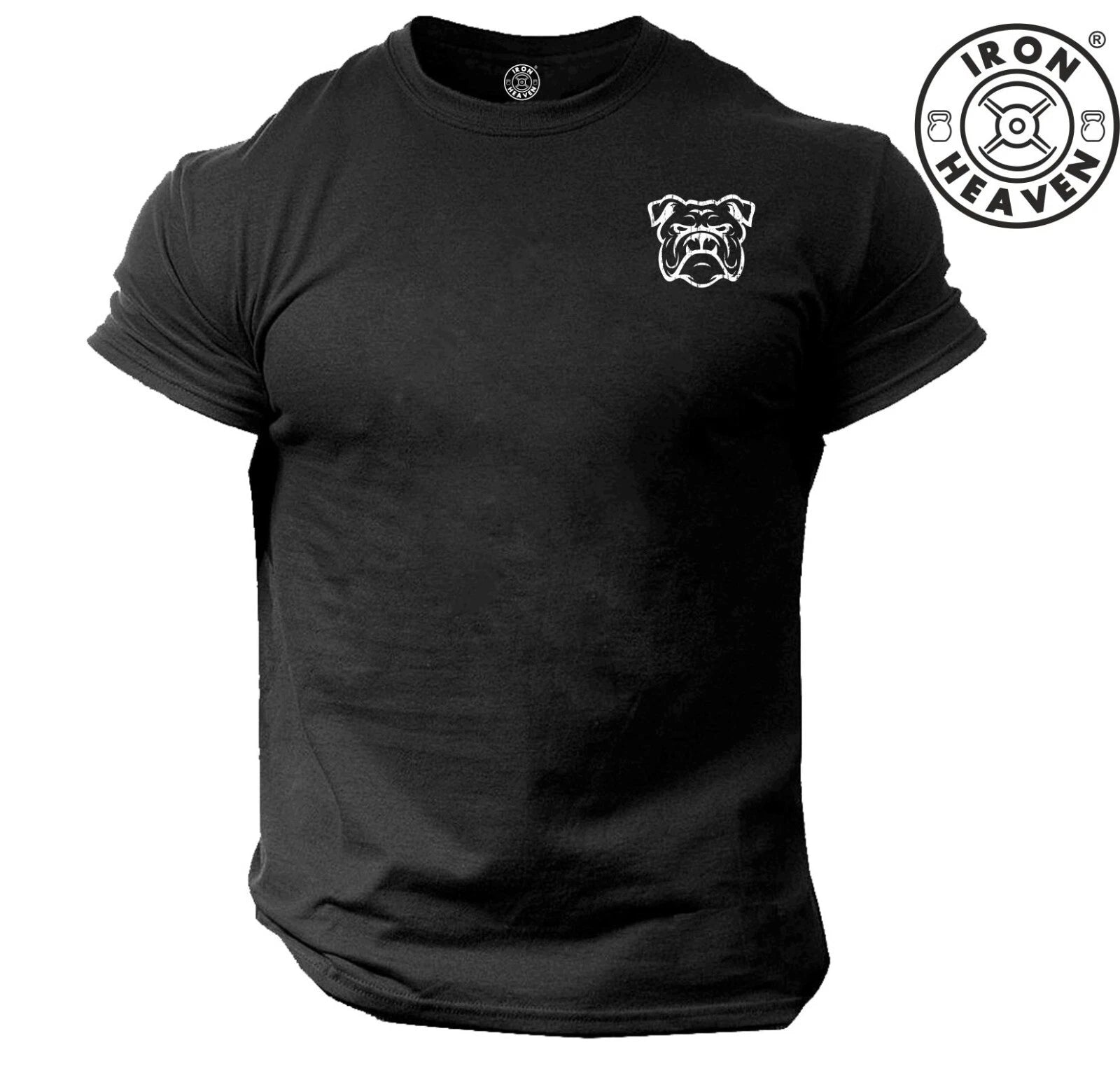 Bulldog T Shirt Pocket Gym Clothing Bodybuilding Training Workout Boxing MMA Top